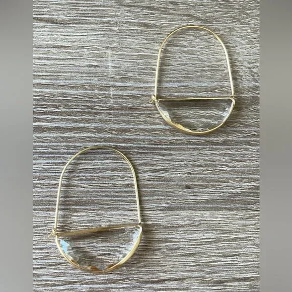Clear hoop earrings A223 - Picture 3 of 4